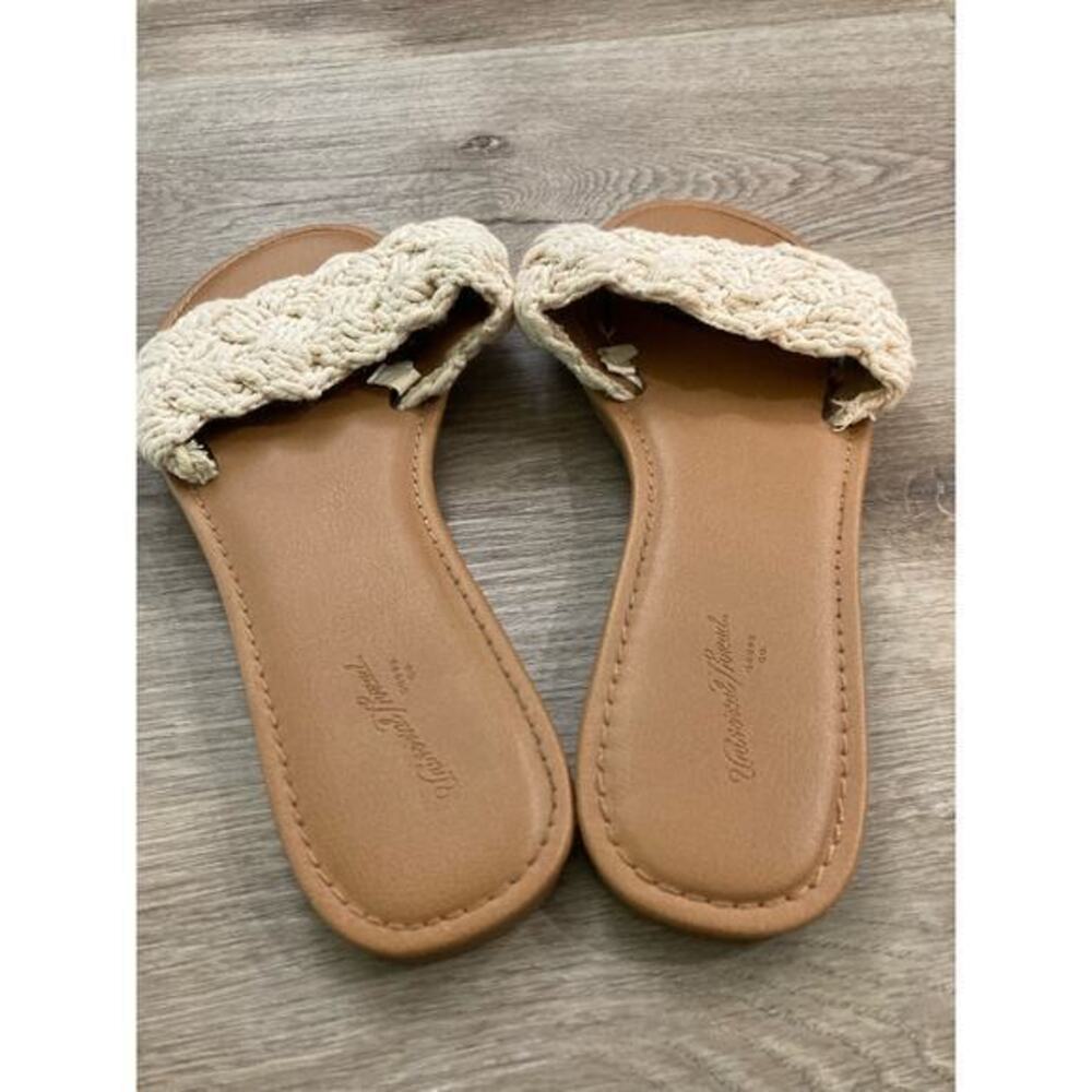 Universal Thread Women's Rosie Woven Slide Sandals Beige Size 8 Casual Spring‎ - Picture 10 of 11